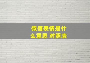 微信表情是什么意思 对照表